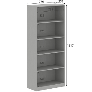 Стеллаж SIMPLE SR-5W, серый, 770х359х1815 мм